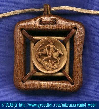 microscopic Icon `Saint George and the Dragon`