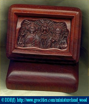 Religious sculpture transformer Box with Icon `Holy Trinity`