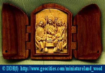 Microscopical Icon `Holy Trinity`.
