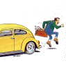 Illustration of the readers question about the lowering of the roof of a VW Beetle, 
the drawing discloses the risc of a bad-skilled workmanship.