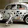 A 'Dalmatian VW Beetle' and the Dog.