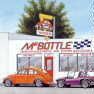 Section 'Papy's Story': The McBottle store mid 1970; parked in front the VW '1,6 L Special' and the 'Manta II' 
prototype.