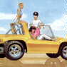 Section 'Papy's Story': In the Saint Onofre Beach the Manta II prototype dressed as 'Golden Yellow Metelflake'.