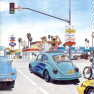 Illustration referring to the guide to visit the Californian VW Beetle related stores 
(Editorial illustration issue Nr.142-JUN/2001)