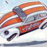 Section 'Papy's Story': after some 300 meters the car touched the wall and started to overturn...