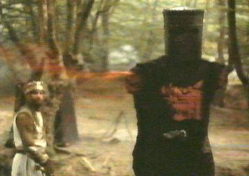 The Black Knight in agony.... haha, mock him for his ignorance.