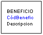 Cuadro de texto: BENEFICIO
C�dBenefic
Descripcion
