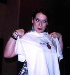Monica with her "Hyatt at the Hyatt" shirt, made my ME :)