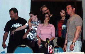 From Left to Right Brett Weaver, Monica Rial, Chris Patton, Tiffany Grant, Laura Baily and Richard Cox (please don't kill me for posting this pic Monica and Chris)