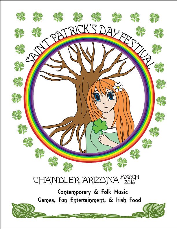A mock-up for a St. Paddy's Day flyer.