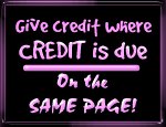 Give credit where credit is due - on the same page