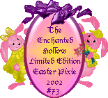 2002 Easter Pixie Adoption Certificate #73