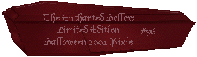 2001 Halloween Pixie Adopton Certificate #96