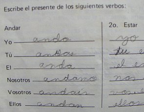yo ando, tu andas, el anda