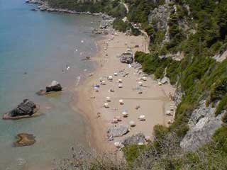 the entire Mirtiotissa beach from the top