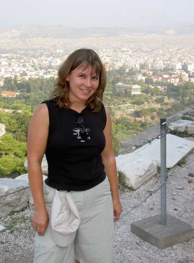 Silke mit Stadtansicht