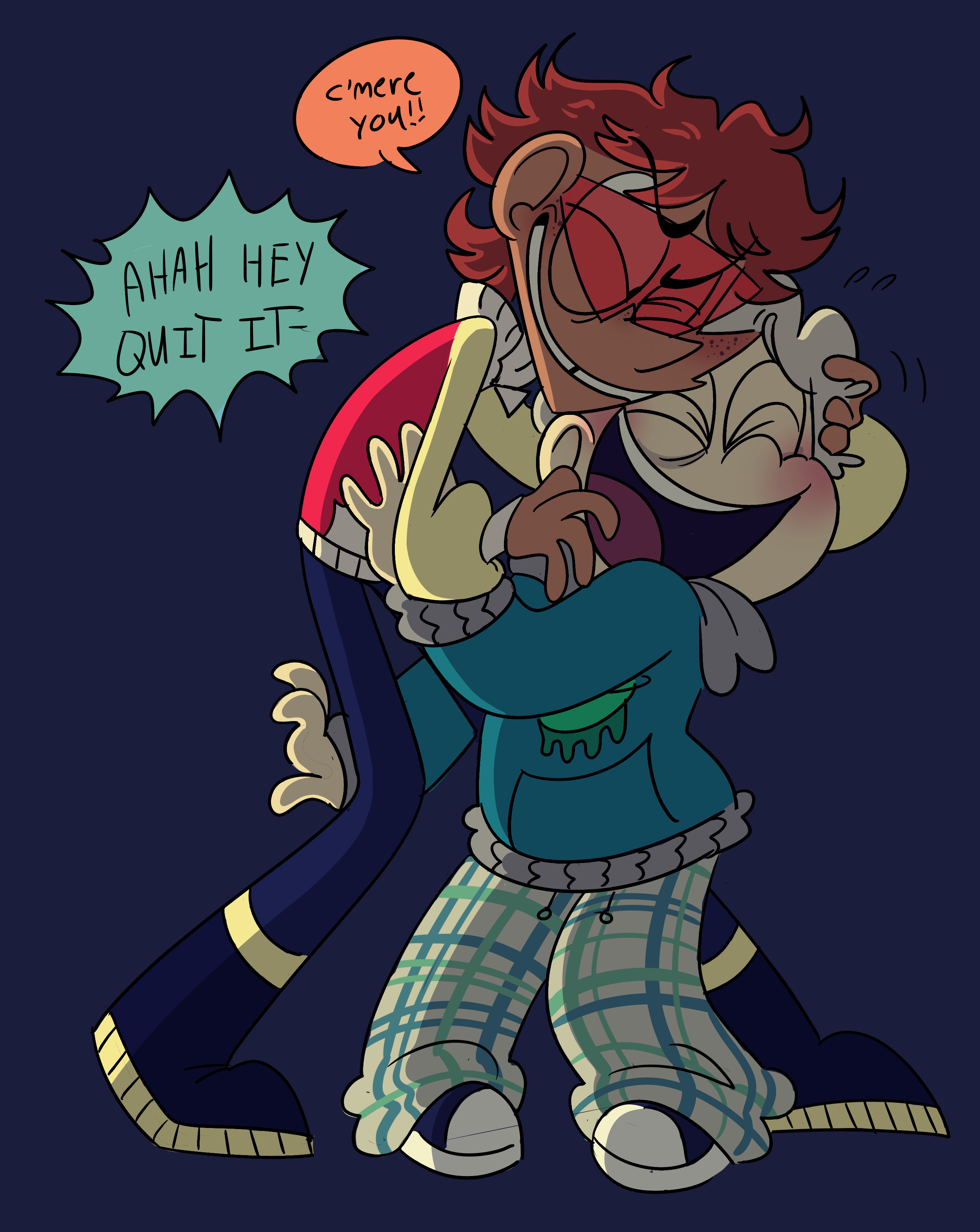 kavin and neal hugging