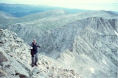 Pete pointing the way across the Sawtooth Ridge