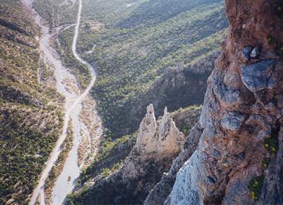 The Spires from above