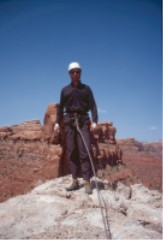 Trying to avoid being blown off the summit