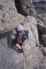Carol leads the traverse