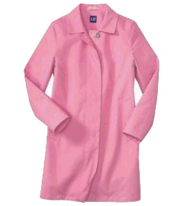 Oh, the beauty and candor of the color pink in raincoat, in macintosh, form. Maybe I should move to Seattle.