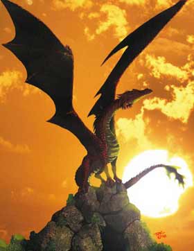 I think of this dragon as watching out and protecting my friends.