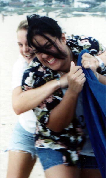 amy and mayte at a beach