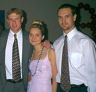 This is Jeremy (ang's love), Angie, & Ryan (who's in love with Ang)...what a tangle web we weave...by the way- Angie is another of my bestest.