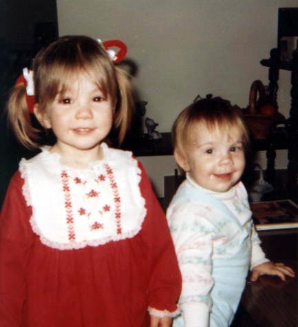 Kerry and me&nbsp; goofing off when we were little