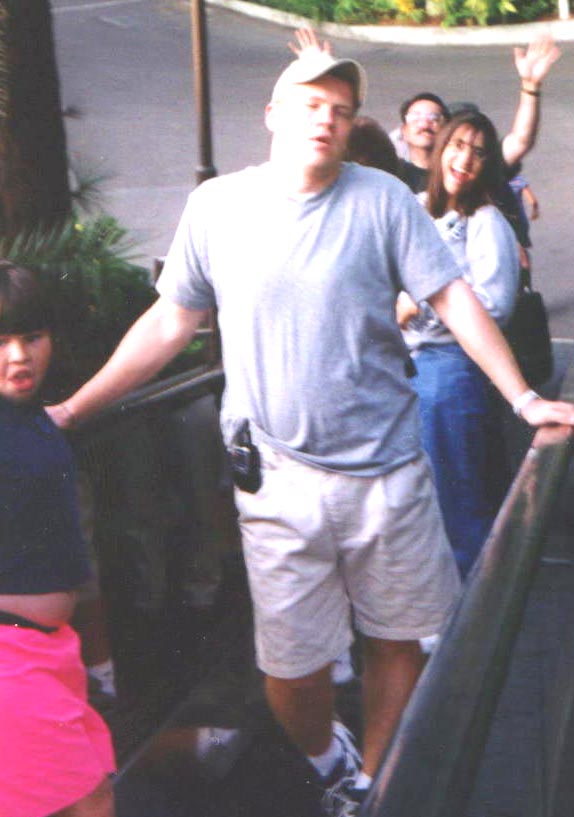 This would be Lissa, dave, Linda, and dad going up the escalator at the zoo