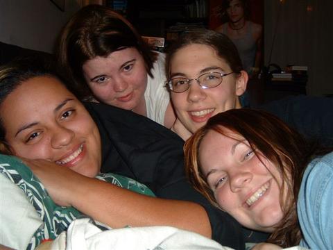 mayte, me, anna, and kerry goofing off with the camera one night