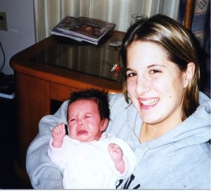 "Molly with sister Meghann waiting for dinner again."