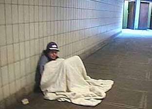 Homless outside subway
