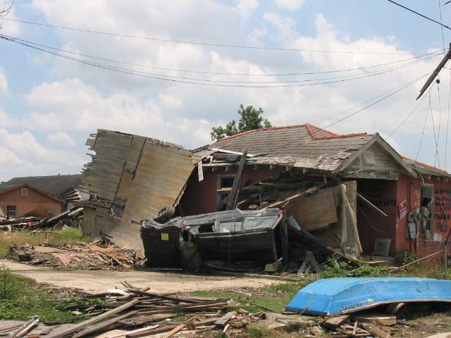 Hurricane Katrina New Orleans Lower 9th Ward flood damage
