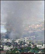 City burning