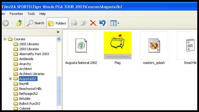 Augusta2k2 folder's contents with user created splash screen