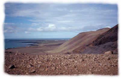 Grindavik, Iceland, from a long ways off.