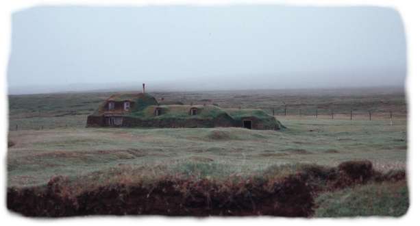 The turf farm house at S�nautesel, Iceland