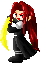 Sephiroth with glowing sword. And odd hair...