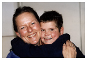 Judy with HIV orphan Christina