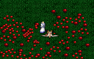 Cyrrus tends to his father, while around him the mushrooms sprout