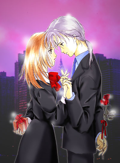 aaww! how kawaii ^-^ i saw this on a site and decided that i was gunna officially change the layout and make sure that the lady is miyu and the guy is larva... dun remember where i got this pic though, sorrie if its yours ;_;