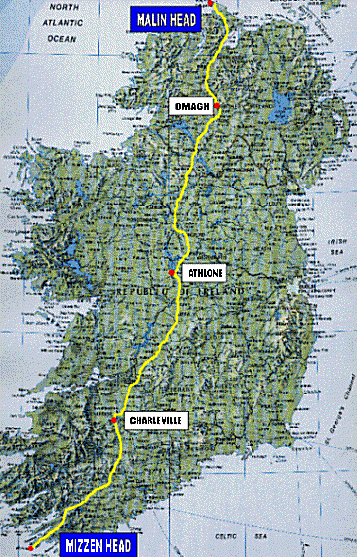 Mizzen to Malin: route and main stop-off points