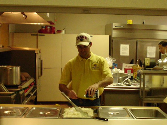 FS Jerry Hays adds some seasonings to the potatoes