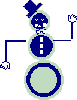 Snowman with optomized median cut, colors at 23