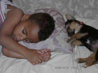 Brandon sleeping w/Dakota
