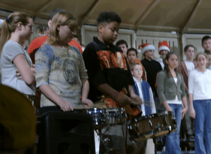 Byron playing the drums