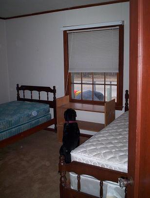 This is Jakey watching Grandpa (my Dad) gardening outside.&nbsp; They're very close!