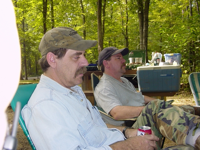 Jay & Kevin relaxing in the woods 
